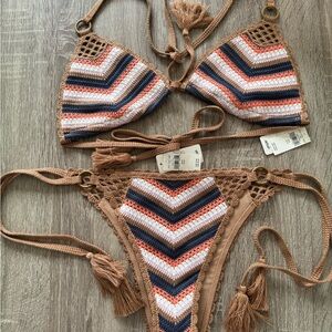 (NWT) Aerie Crochet-Look Bikini